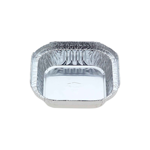 Confoil Small Shallow Square Container, 112(L) x 112(W) x 27(H) mm, 305mL, Aluminium Foil, Silver, 1000 Pieces/Carton Carton