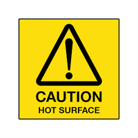 Livingstone Safety Signs, Caution: Hot Surface, 10 x10cm, Self-Adhesive Vinyl, Each Each