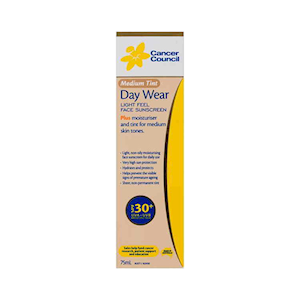 Cancer Council Face Day Wear Moist Matte, 75m, SPF50+, Each, Medium Tint, Each