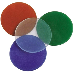Colour Discs Glass, 40mm, Blue/Beige/Green/White, Each Set