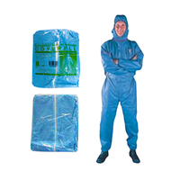 Livingstone Coveralls Protective Suit w/ Hood, 40gsm, Medium, Non-Woven Recyclable Polypropylene and PE, Water Repellent, Blue, 50/Carton Carton