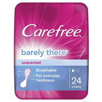 Carefree Stayfree Barely-There Panty Liner, Unscented, 24/Packet Pack