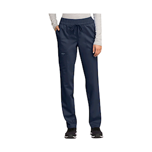 Scrub Pants, Mid Rise, Tapered Leg, Drawsting Knit Waistband, Unisex, Navy, Inseam 31", Large, Each Each