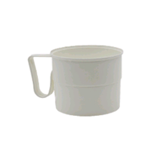 Closed Loop Tea Cups with Handle, 175mL, Polypropylene, White, 18 Pieces/Sleeve, 28 Sleeves/Carton, 504 Pieces/Carton Carton