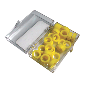 SILICONE LGE CODE RINGS YLW 1/2IN 24/PK Pack