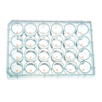 Cell Culture Treated Microplates, 24 Well, Clear, Sterile, Individually Wrapped, with Lid, 100/Carton Carton