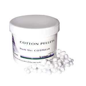 Richmond Cotton Pellets, Size 1, 9/32 Inch Diameter, 7mm, 3g, Large, 2000/Pail Pack