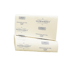 Caprice Ultrasoft Interleaved Towel, Through Air Dried (TAD), White, 29 x 23cm, 120 Sheets/Pack, 20 Packs/Carton Carton
