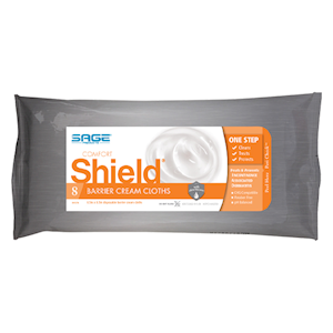 Sage Comfort Shield Barrier Cream Cloth, with 3pct Dimethicone, Hypoallergenic, 8 Pieces/Pack Pack