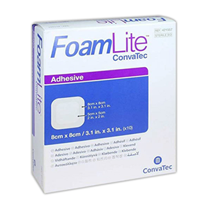 ConvaTec Foam Lite Adhesive Dressing, 8cm x 8cm, 10 Pieces/Box Box