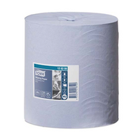 Tork Wiping Paper Centrefeed Roll, M2 System, Biodegradable, 1-Ply, 19cm x 300m, Blue, 6 Rolls/Carton Carton