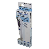 Livingstone Digital Fast Reading Clinical Thermometer, Child Safe Battery Cover, Waterproof, 32 to 42.9 Deg Celsius in Display Box, Each Each