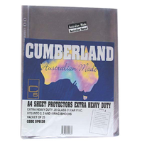 SHEET PROTECTOR A4 CUMBERLAND SP6138 H/DUTY 20 CLEAR 25/PK Pack