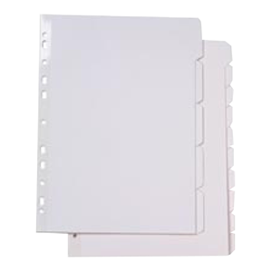 CUSTOMERISED DIVIDERS A4 WHITE1-20 MYLAR TABBS Set
