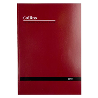 Collins Account Book A60, A4, 60 Leaf, Soft Cover, Journal, Red, Each Each