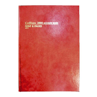Collins Account Book 3880, A4, 84 Leaf, Hard Cover, Feint Page, Red, Each Each