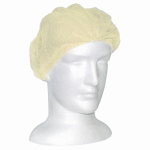 Livingstone Disposable Crimped Hairnet Cap, Yellow, 21 Inches, Double Elastic, Latex Free, 100/Pack Pack