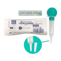 Livingstone Bulb Irrigation Asepto Syringe, 60ml, Catheter Tip with Cap, Latex Free, Sterile, Expiry Date on pouch 50/Carton