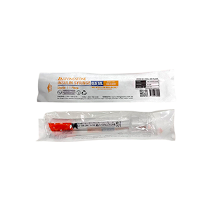 Livingstone Insulin Syringes, 0.5ml, with White Plunger, with Needle 30 Gauge x 0.32 Inch, 8mm, Sterile, Loose