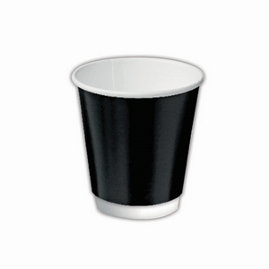Castaway Paper Coffee Cup, 237ml or 8oz, without Lid, Double Wall, Biodegradable, Black, 25 Cups/Sleeve, 500 Cups/Carton Carton