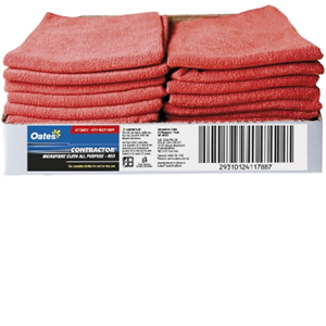Oates All Purpose Microfibre Cloth, 40 x 40cm, Red, 20/Pack Pack