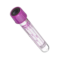 K2E EDTA K2 Tube 13X75 Lavender Cap Black Ring, 3ml 50/PK Pack