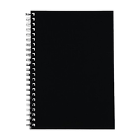 Spirax Hard Cover Notebook, A4, 7mm Ruled, 200 Pages, Side Opening, Twin Wire Binding, Black, Each Each
