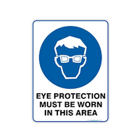 Livingstone Safety Signs, Eye Protection Must Be Worn In This Area, 600 x 450mm, Polypropylene, Each Each