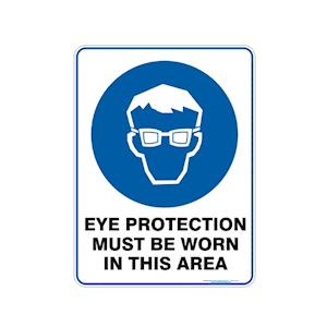 Livingstone Safety Signs, Eye Protection Must Be Worn In This Area, 600 x 450mm, Polypropylene, Each Each
