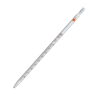 Superior Marienfeld Graduated Pipette, 25:0.1 ml, +/- 0,1 ml, Class AS, Soda Lime Glass, Clear Glass, Amber Stain Graduation, Each Each