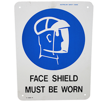 Livingstone Safety Sign, Face Shields Must Be Worn In This Area, 30 x 22.5cm, Self-Adhesive Vinyl, Each Each