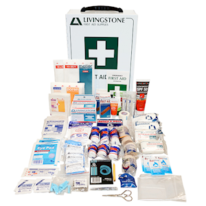 Livingstone Construction First Aid Kit, Class A, Complete Set In Metal Case, for 1-25 people Kit