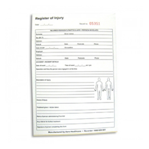 Register Of Injuries A4 Each