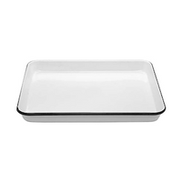 Falcon Tray, Enamel, 31cm, Rectangular White & Black, Each