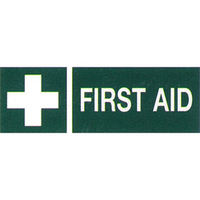 Livingstone Printed Sign 'First Aid', 100 x 300 mm, Self Adhesive Sticker, Each Each