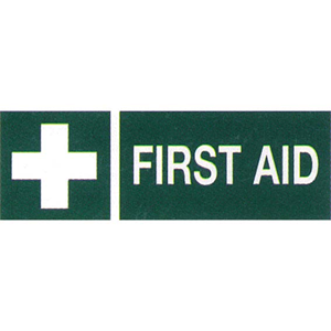 Livingstone Printed Sign 'First Aid', 100 x 300 mm, Self Adhesive Sticker, Each Each