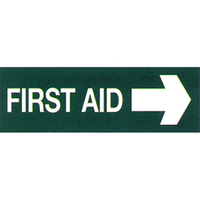 Livingstone Printed Sign 'First Aid Right Arrow', 100 x 300 mm, Self Adhesive Sticker, Each Each
