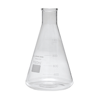 Lincon Erlenmeyer Conical Flask, 1000ml, Narrow Neck, 43mm Neck Diameter, Borosilicate Glass, Graduated, 1/Box Each