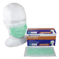 Livingstone Face Mask, TGA 350632, Level 2 Tested, 3-Ply, EN14683 Type IIR, ASTM F2100-19, Earloop, Single Pack, 1 Piece/Pack, 50 Packs/Box Box