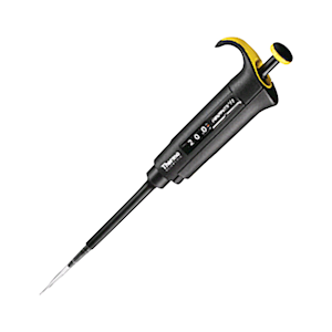 Finnpipette F2 Variable Volume Pipettes, 10 to 100 uL, 0.2uL Increments, Autoclavable, Yellow, Each Each