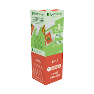 Food Saver Vacuum Seal Rolls, 20.3cm x 6.7m, Clear, 2 Rolls/Pack Pack