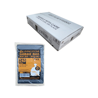 Livingstone Garbage Bag, 240 Litres, 115 x 145cm, 30um, Heavy Duty, HDPE, Recyclable, Star Seal, Black, 25/Pack, 100/Carton Carton