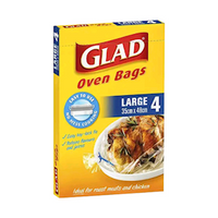 Glad Oven Bags, 35 x 48cm, Large, 4/Pack, 12 Packs or 48/Ctn Carton
