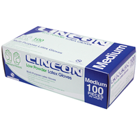 Lincon Latex Examination Gloves, Low Powder, Medium Size, 100/Box 10 BOXES/CTN, American Society for Testing and Materials (ASTM) Carton