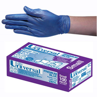 Out of Date, BIG DISCOUNT Universal Vinyl Gloves, Powder Free HACCP, Recycl 5.5g, Large, Blue 100/Box As NEW Condition, Whilst Stock Last
