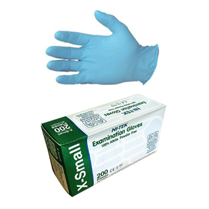 Ni-Tek Nitrile Premium Gloves, AS NZ Standard, Powder Free, EN374, Large, Blue Colour, HACCP Grade, 100/Box Box