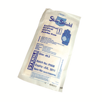Ni-Tek Nitrile Sterile Exam Gloves Textured Powder Free 290mm Long Cuff, Blue, Large 8.0 - 8.5, 1 Pair Pack Bag