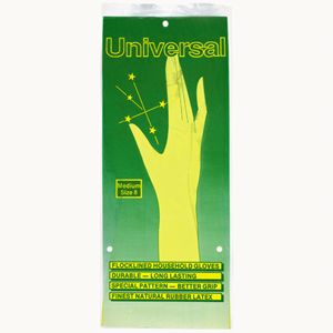 Household Flocklined Rubber Gloves, Size 6.5 - 7.0, Small, Pink, Pair Pair