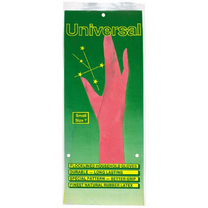 Universal Household Flocklined Rubber Gloves, Large Yellow 6/Pack