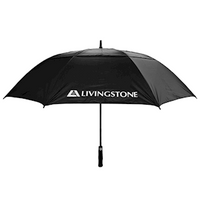 Livingstone Golf Umbrella, Twin Canopy, 130cm Diameter, Folded 93 x 5 x 5cm, 190T Pongee, Black, Each Each